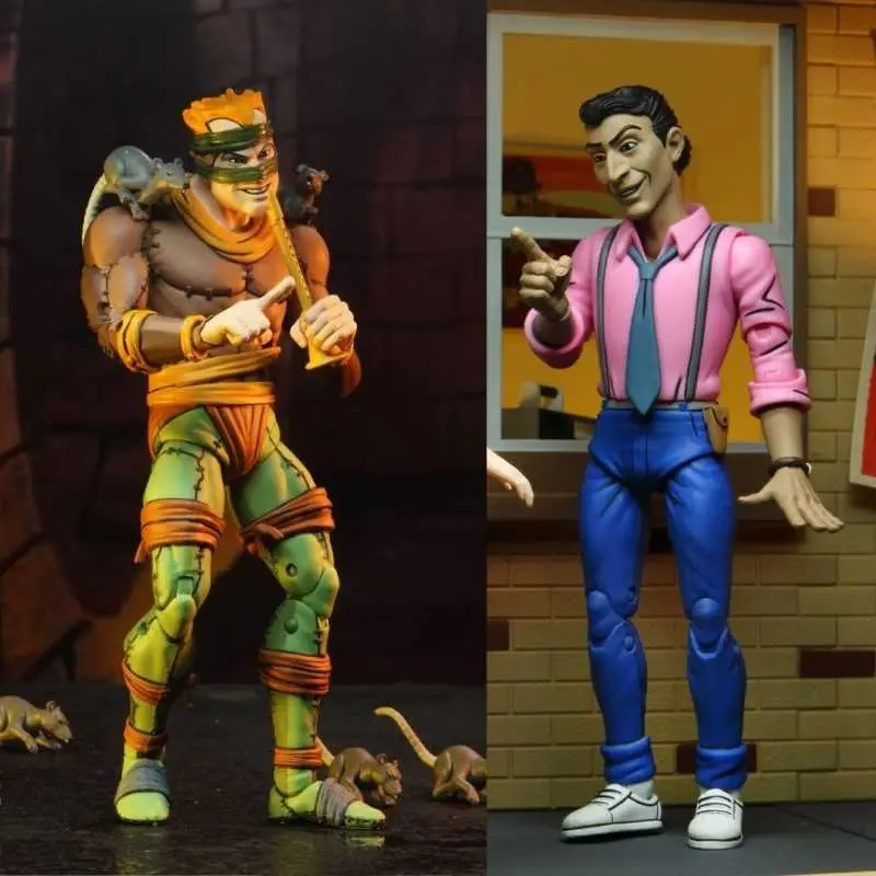 Retour Gratuit Paquete de 2 figuras Rat King & Vernon – versión de dibujos animados – Tortugas Ninja