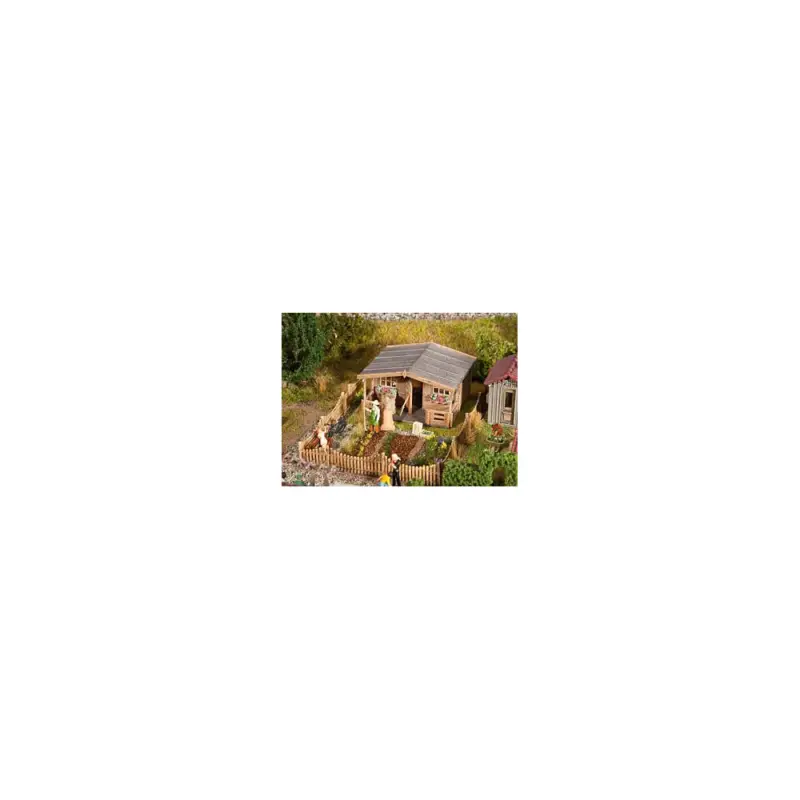 Jardin d&rsquo;ouvrier avec grande maison de jardin 1/87 ho FALLER Pas Cher