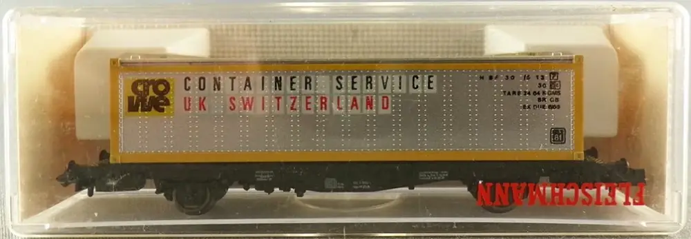 Prix Cassé Fleischmann 8241 Ech N Db Wagon Plat Porte Conteneur Container Service Uk Suisse 2 Essieux Lbs (BTmms) 21 80 411 7 882-1 Neuf Bo