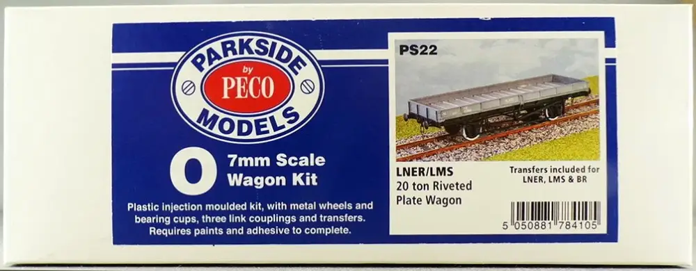 Peco Parkside Models PS22 Ech O 0 Lner Lms Wagon Plat Riveté 20 Tonnes 2 Essieux Kit à Construire en Boite Must-Have