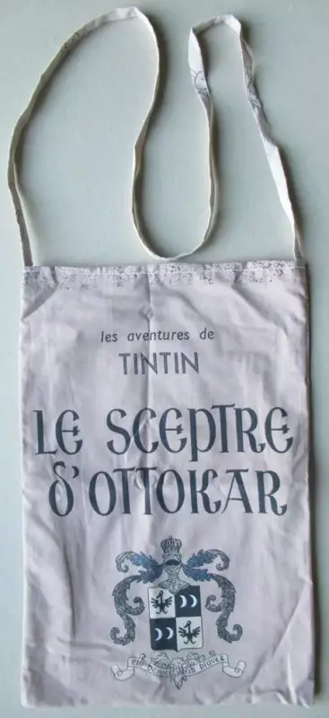 Offre Du Jour Tintin - Herge Excl TL 1991 - Sac Bandoulière Tissus imprimé 45x30cm Sceptre d'Ottokar Blason