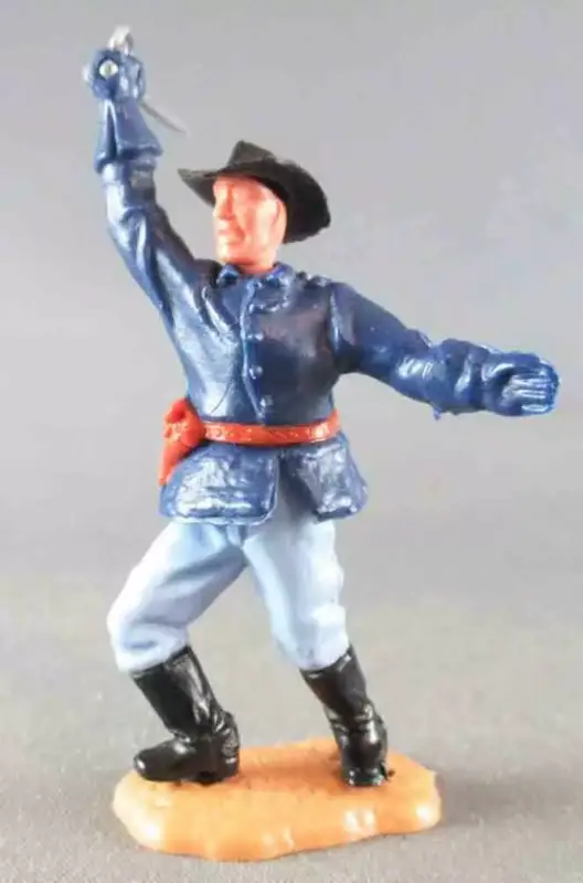 Timpo - Us cavalerie (Nordiste) 2ème série (tête 2 pièces) - Piéton officier bras droit levé (sabre) penché à droite Offre Du Jour