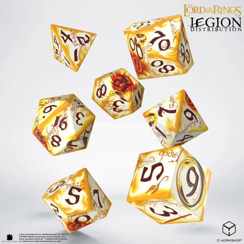 Préco - The Lord of the Rings - Porteur de l'Anneau – Set de dés Full Art - Éclat du Feu Blanc Bon Plan