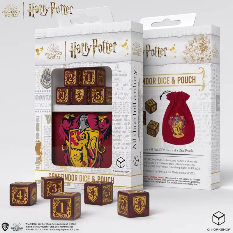 Set de D6 + Sac à Dés Harry Potter Gryffondor Meilleur Choix