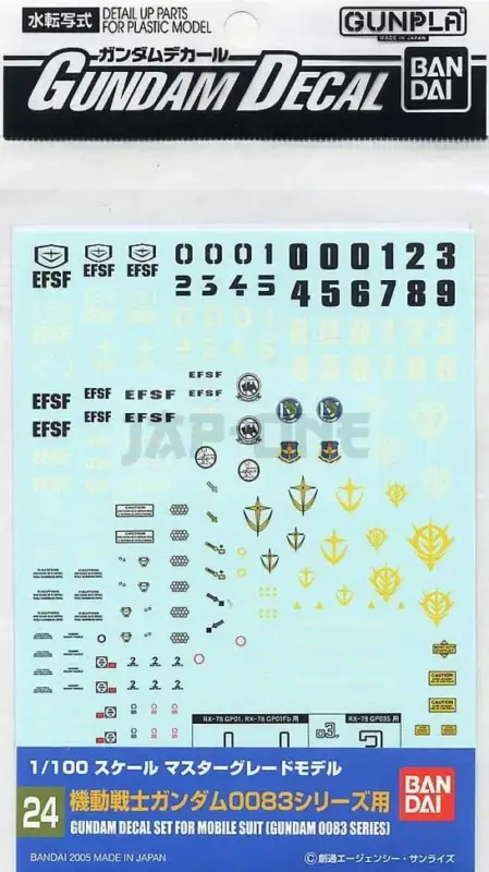 Gundam – Gundam Decal 24 Mg Multi 0083 – Model Kit Offre Limitée