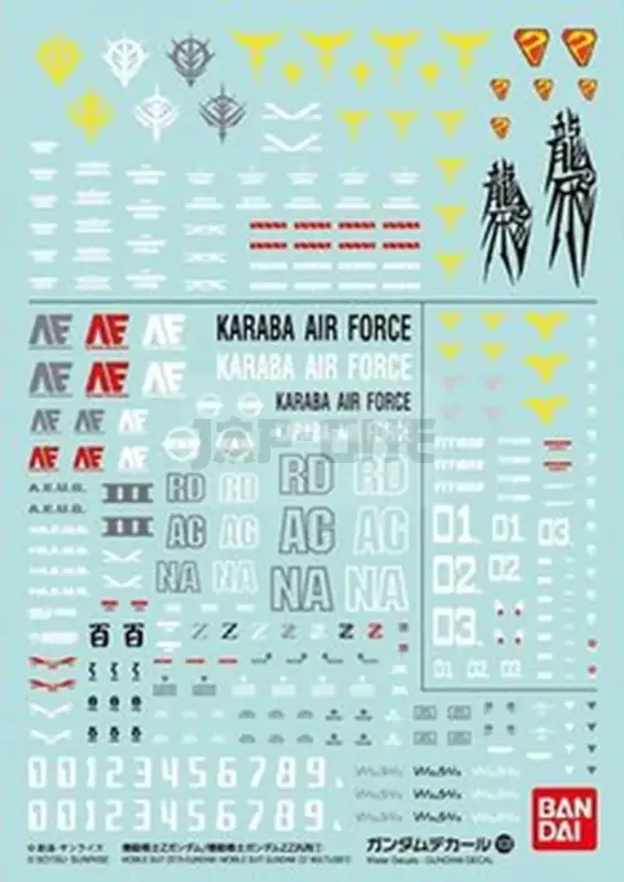 Gundam – Gundam Decal 108 Z + Zz Gundam / Multiuse 1 – Model Kit Solde