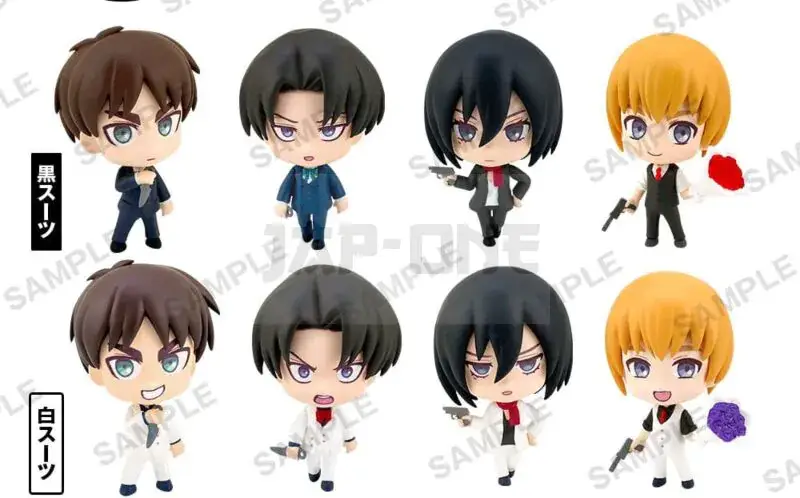 Attack On Titan Pack 8 Figurines Shiro Kuro Capsul Box Ver. 4 Cm Prix Bas