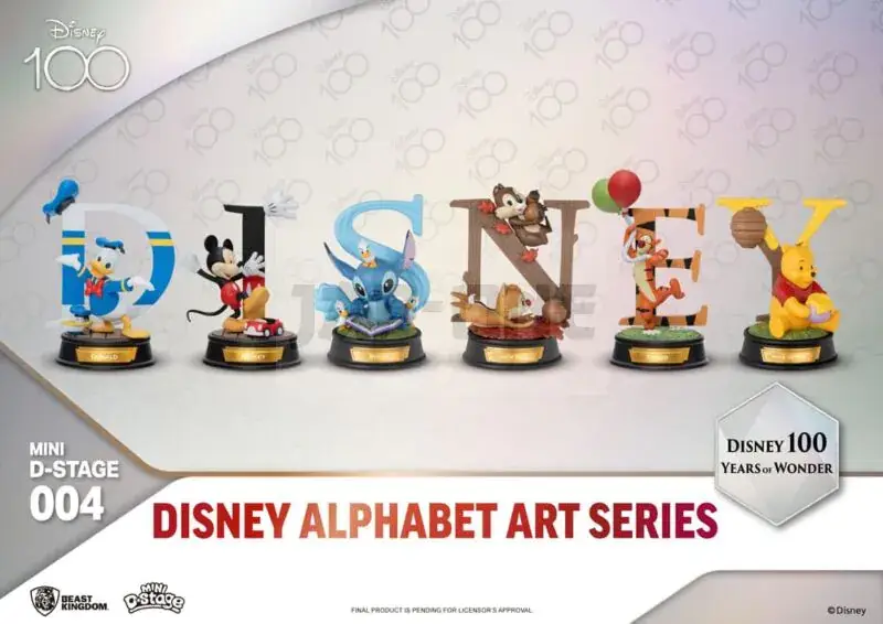 Haute Qualité Disney 100Th – Disney Alphabet Art – Pack 6 Diorama Stage 10Cm