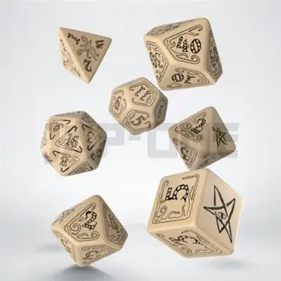 Call Of Cthulhu Beige & Black Dice Set (7) Produit De Marque