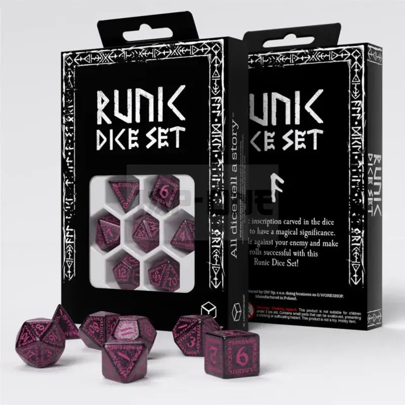Usine Directe Runic Shimmering Black With Magenta Dice Set