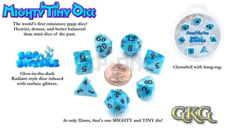 Seulement Aujourd&rsquo;hui Mighty Tiny Dice – Sea Sparkle (7 Dice Set)