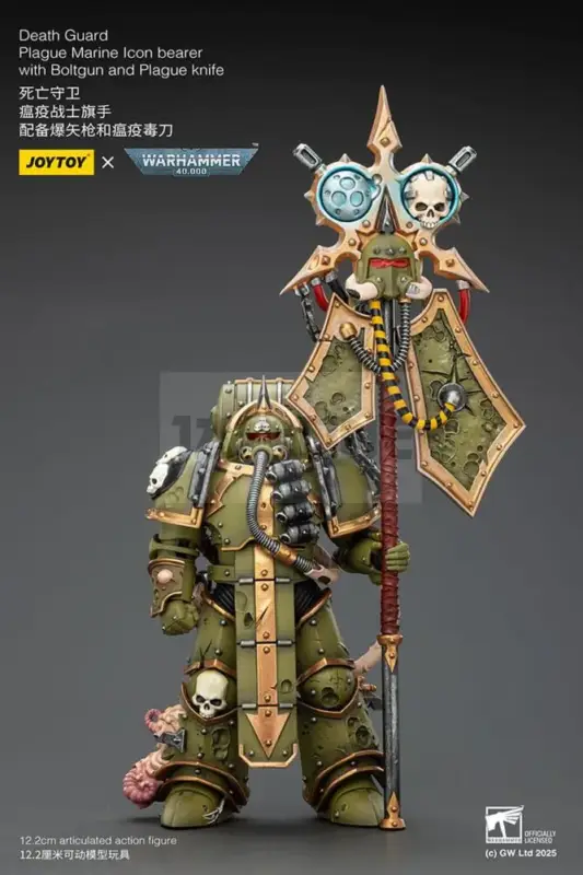 Warhammer 40,000 Figurine Death Guard Plague Marine Icon Bearer With Boltgun And Plague Knife 12 Cm Achetez Aujourd&rsquo;hui