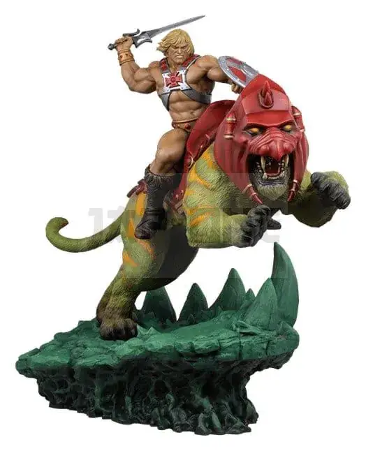 Masters Of The Universe 1/4 Figurine He-Man & Battle Cat 76 Cm Satisfait Ou Remboursé