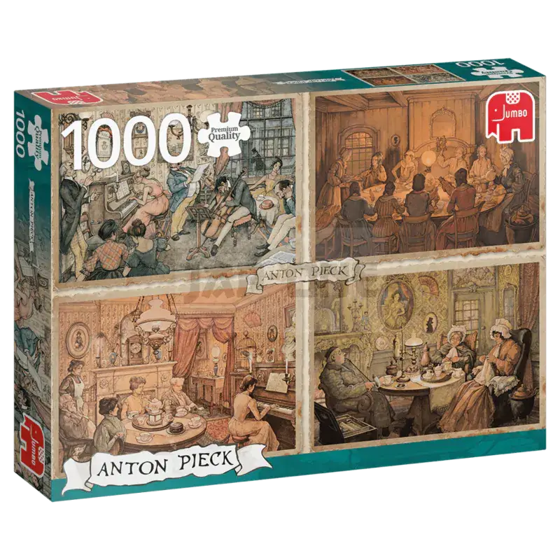 Certifié Premium Collection – Anton Pieck, Unterhaltung Im Wohnzimmer (1000 Teile)
