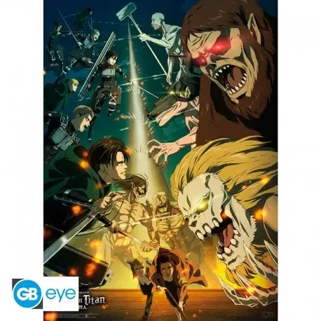 Poster Chibi 52x38 cm L'Attaque des Titans - Paradis vs Marley Prix Choc