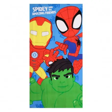 Serviette en Microfibre Spidey 100% Polyester Bleu Soldes