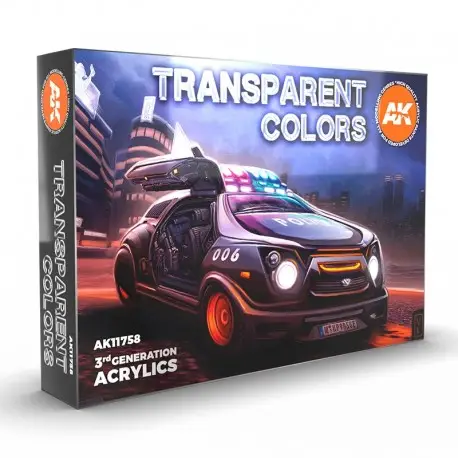 Dernière Chance Ensemble de Couleurs Transparentes Acryliques 3GEN par AK-Interactive