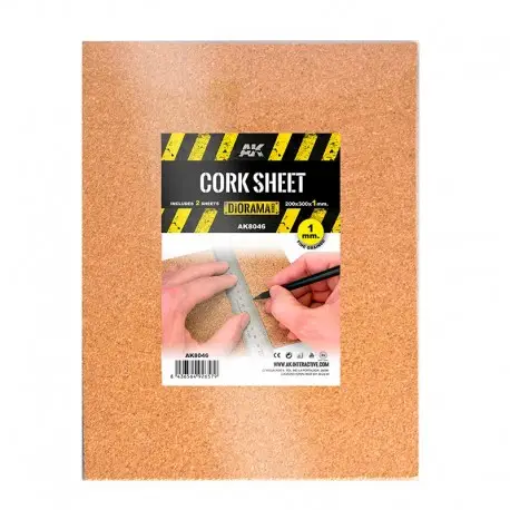 Meilleur Prix Plaque de Liège Grain Fin 200x300x1mm AK-Interactive