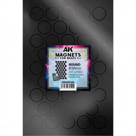 Retour Gratuit Aimants Ronds Autocollants Ø30mm pour Bases de Wargame