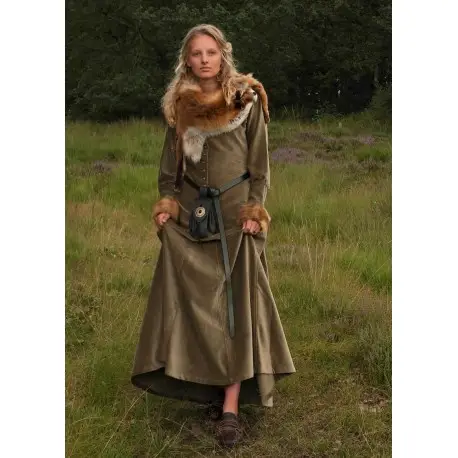 Dernière Chance Robe Médiévale en Velours Vert Cotehardie Isabell
