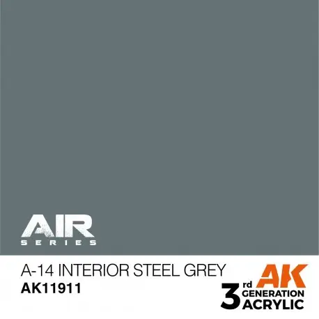 Usine Directe A-14 Interior Steel Grey - Peinture Acrylique pour Modélisme 17ml