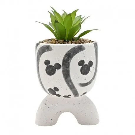 Soldes Pot de fleurs Mickey Disney avec pieds 21 cm avec plante artificielle
