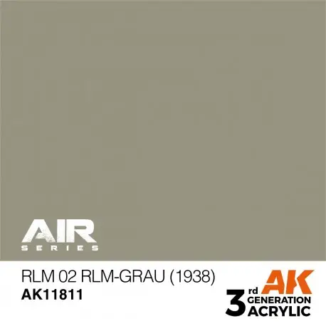 Peinture Acrylique RLM 02 RLM-Grau 1938 AK-Interactive Expédié Aujourd'hui