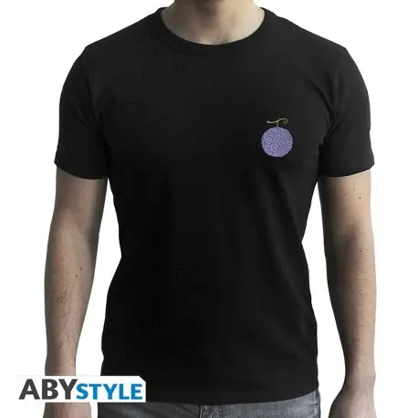 T-shirt One Piece noir - Fruit du Démon Gum-Gum Prix Cassé