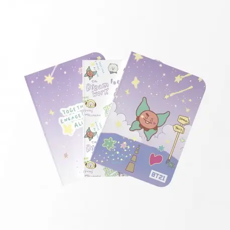Pack de 3 Carnets A6 BT21 The Journey Shooky Solde
