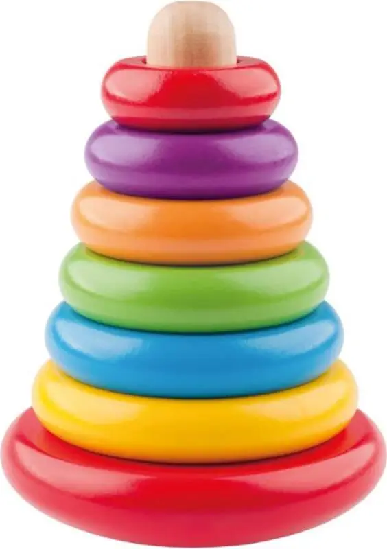 Pyramide pliable en bois colorée - toupie Vente Flash
