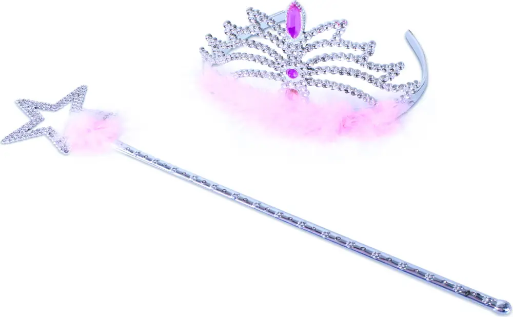 Couronne princesse avec baguette - rose Pas Cher